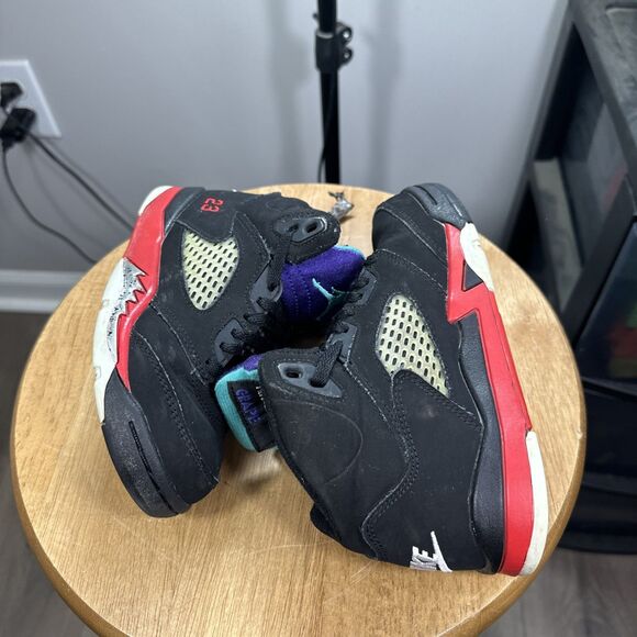 Nike Air Jordan 5 Retro Top 3” Black Fire Red Metallic Grape CZ2990-001 Size 11c - Picture 3 of 7